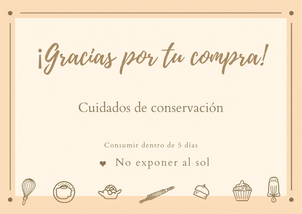 Tarjeta de agradecimiento con cuidados de conservación