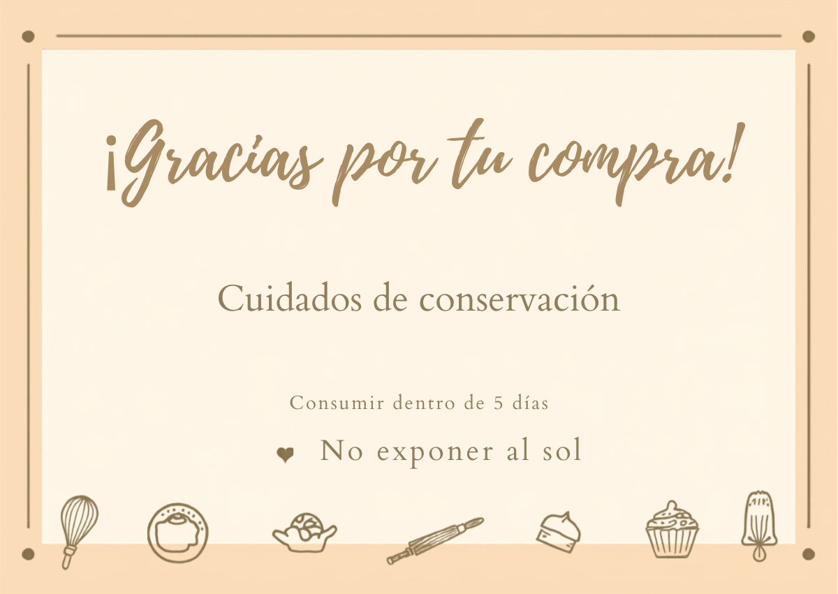 Tarjeta de agradecimiento con cuidados de conservación
