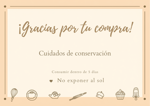 Tarjeta de agradecimiento con cuidados de conservación